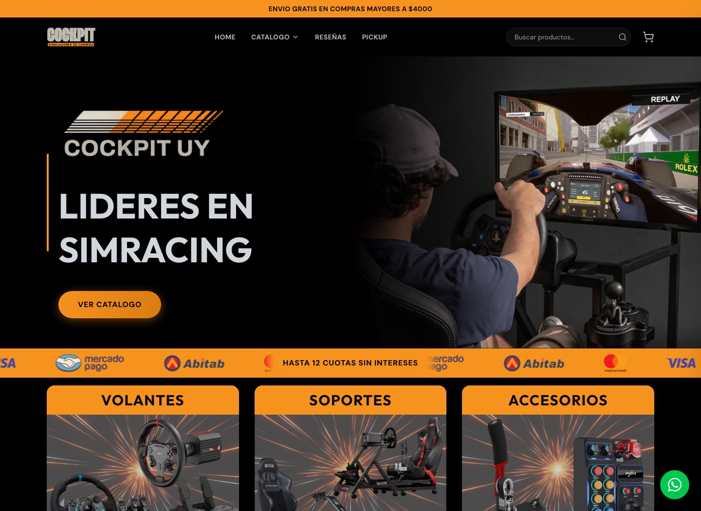 Captura del sitio web de Cockpit UY