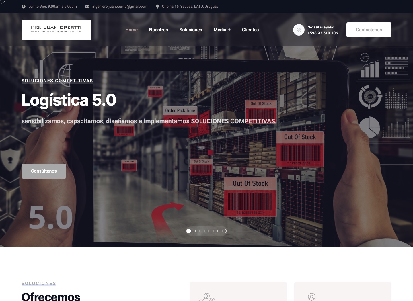 Captura del sitio web de Opertti Asociados